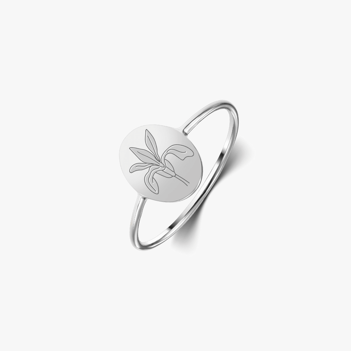 Pierścionek srebrny Birth Flower - Luty Irys - Indira