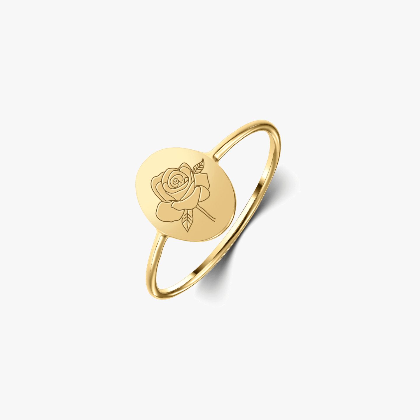 Pierścień z srebra Birth Flower Golden - Czerwcowa Róża - Indira