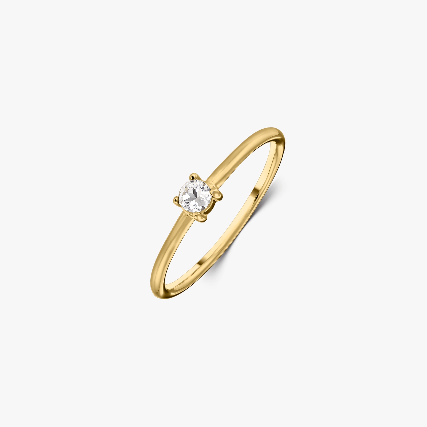 Srebrny pierścionek Birthstone Golden April - Biały Topaz - Indira