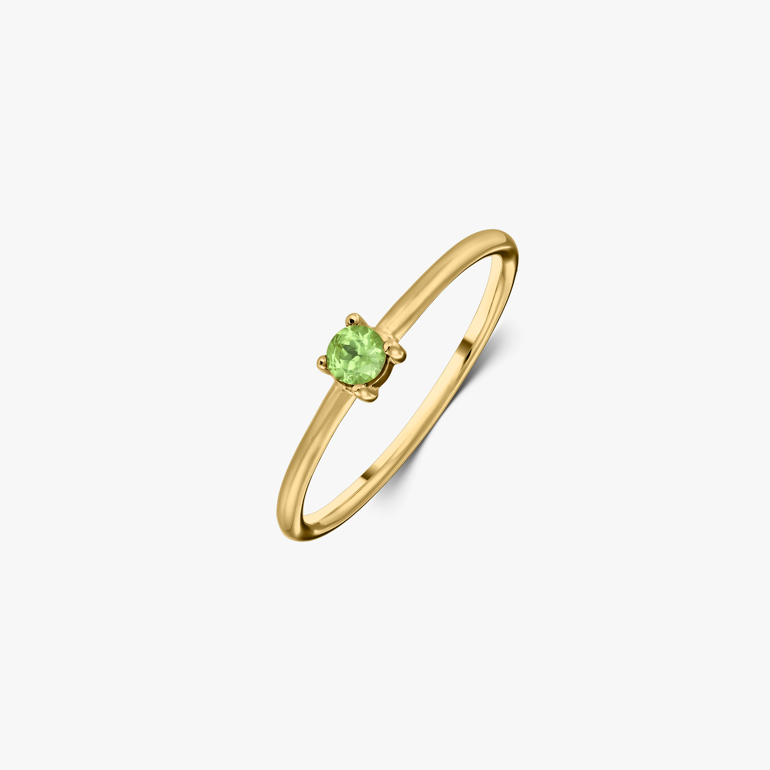 Srebrny pierścionek Birthstone Golden August - Peridot - Indira