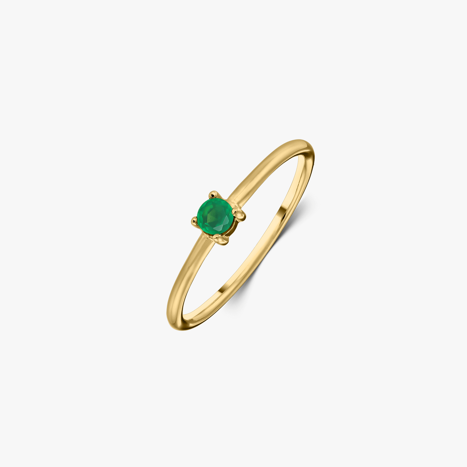 Srebrny pierścionek Birthstone Golden May - Zielony Onyx - Indira