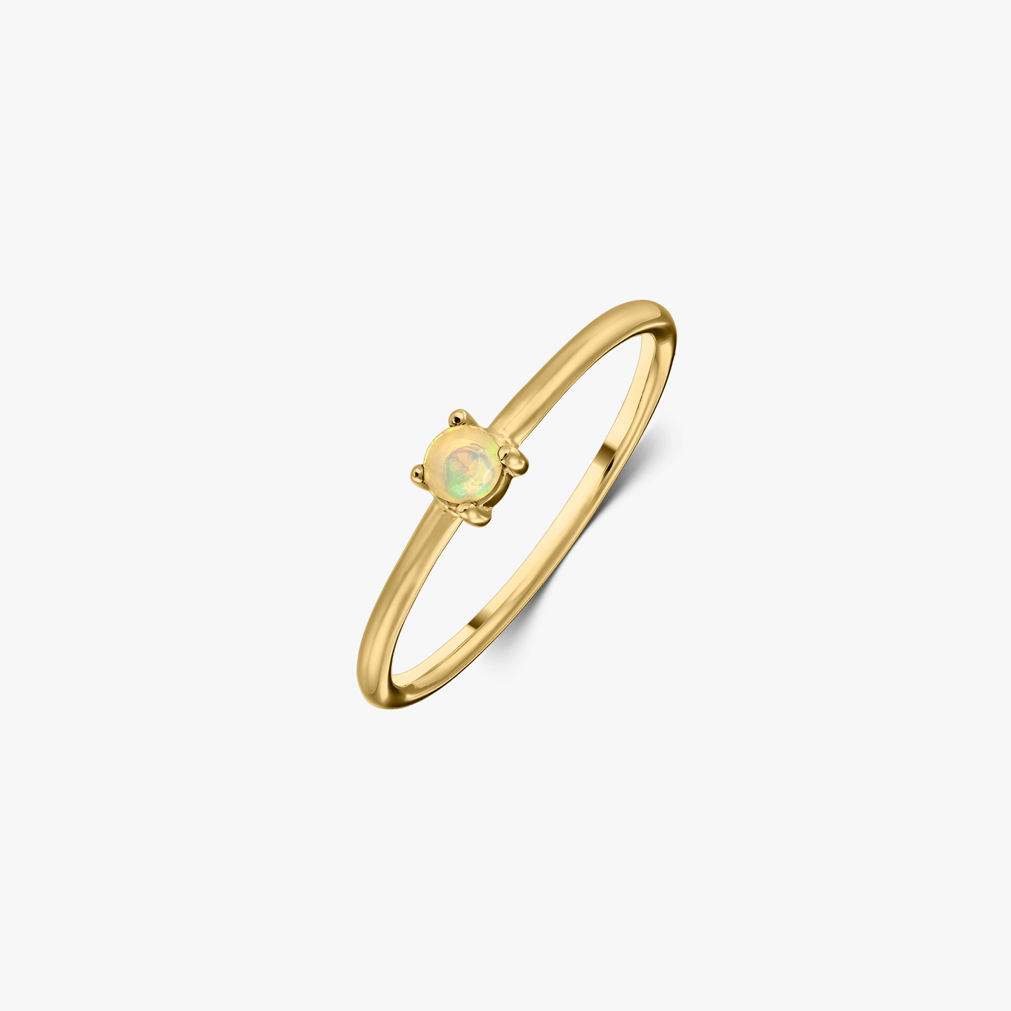Pierścień ze srebra Birthstone Golden October - Opal - Indira