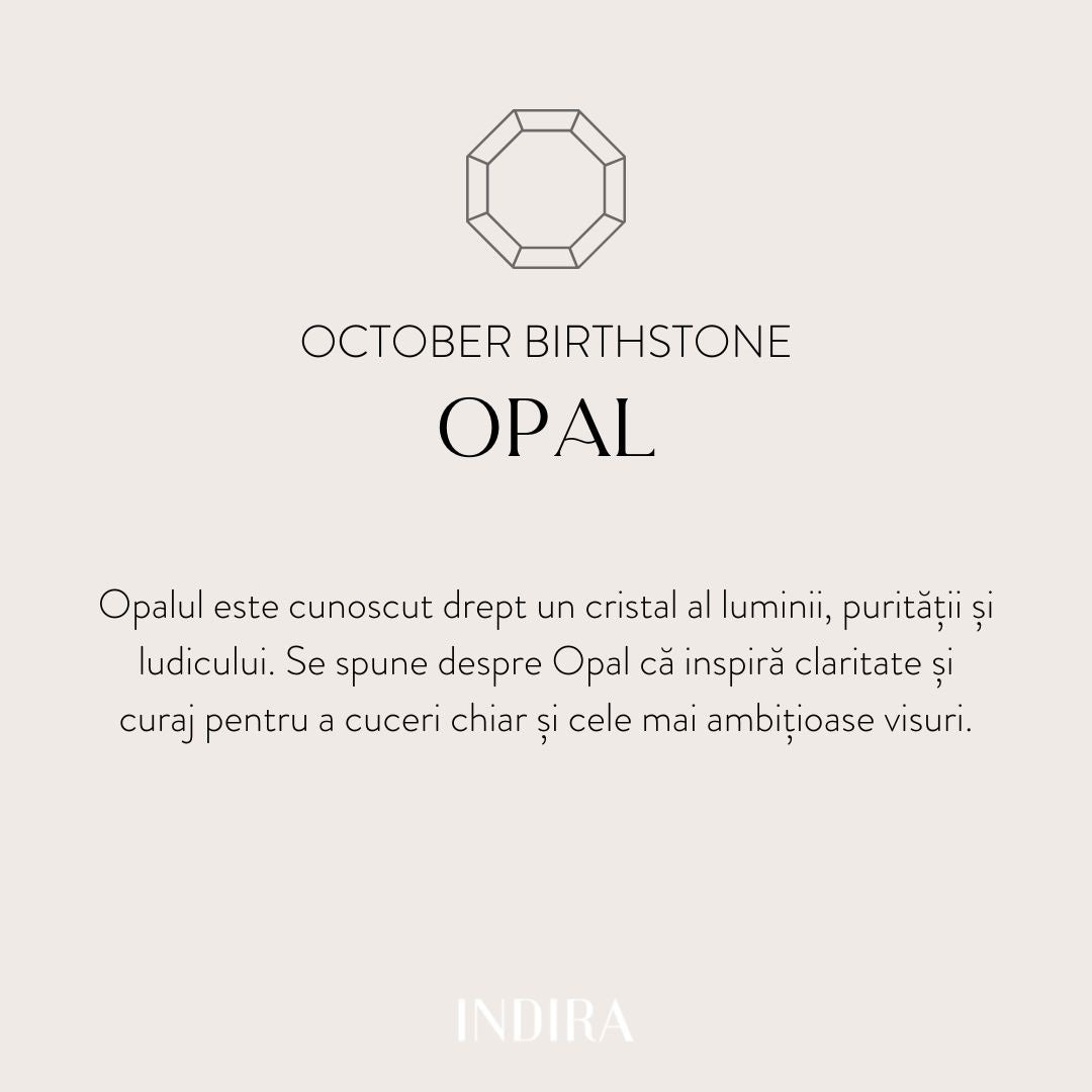 Srebrny wisiorek Birthstone Golden October - Opal - Indira