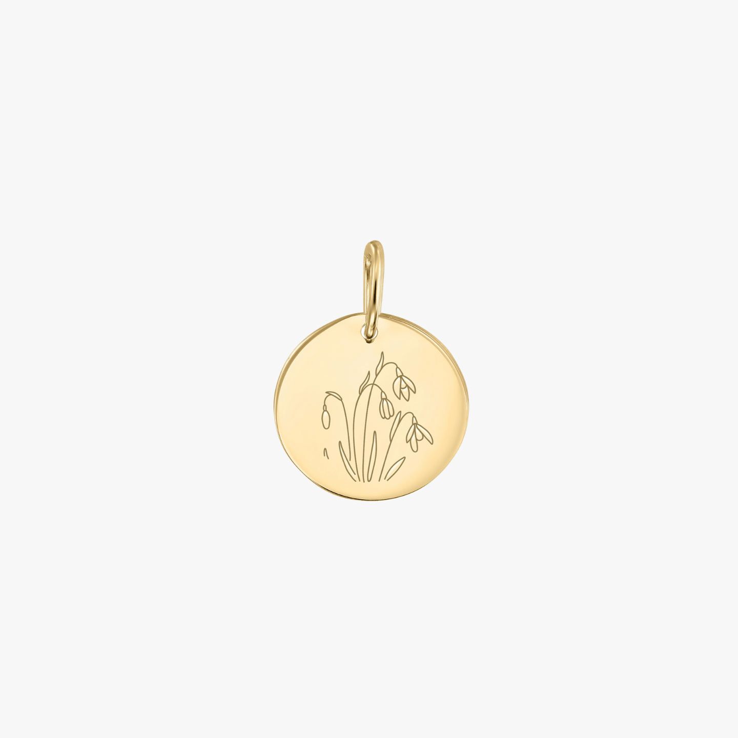 Złoty wisiorek Birth Flower - Styczniowy Przebiśnieg - Indira