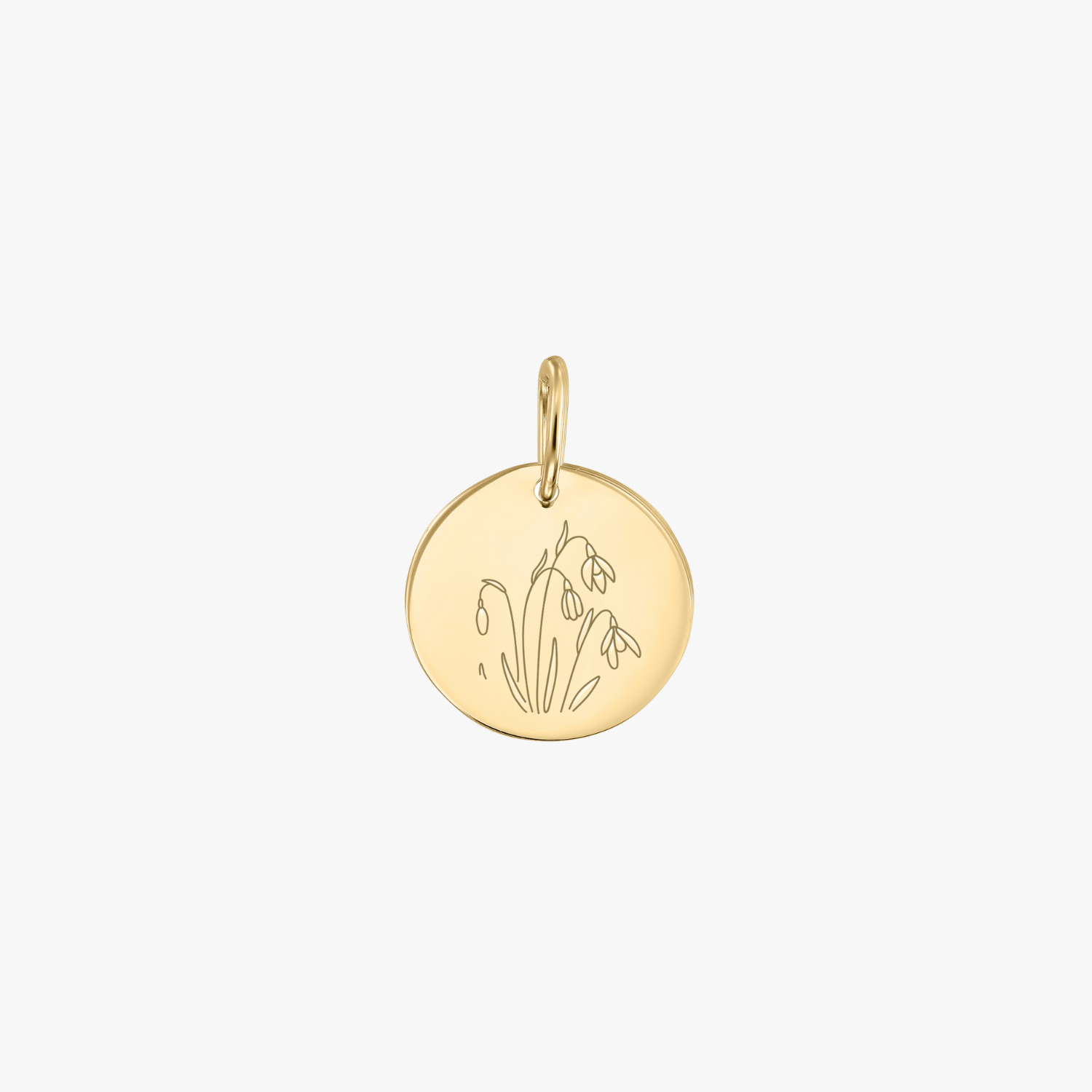 Złoty wisiorek Birth Flower - Styczniowy Przebiśnieg - Indira