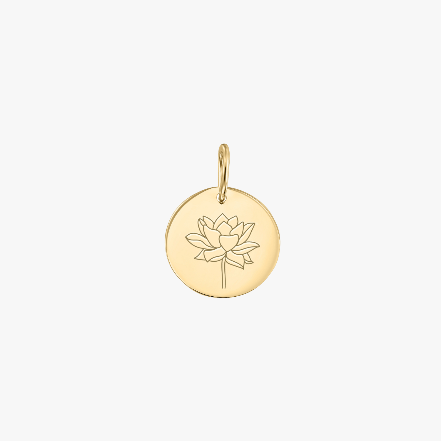 Zawieszka z złotym motywem Birth Flower - Lipcowy Lotos - Indira