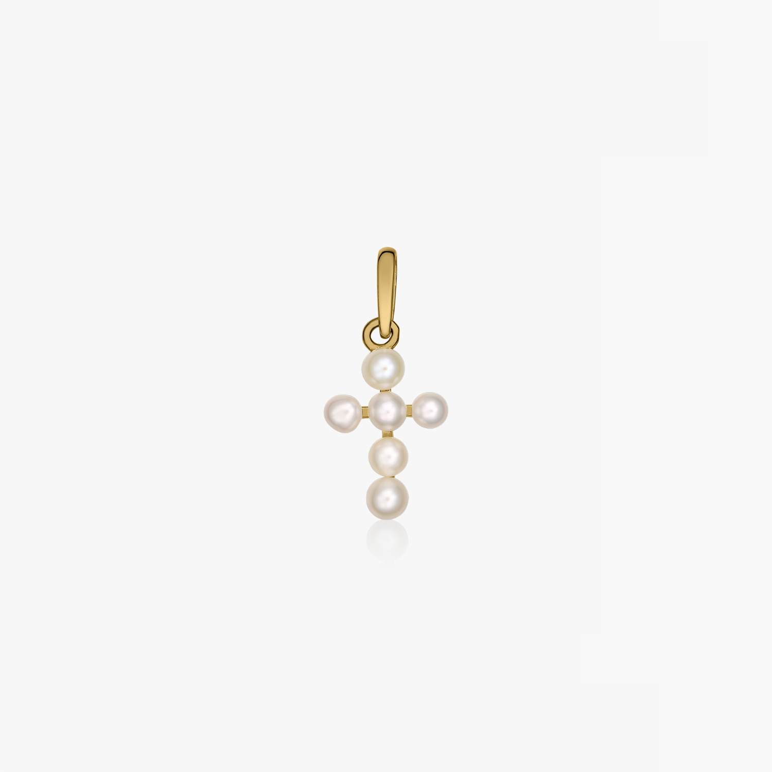 Złoty wisiorek Pearl Cross - Naturalne Perły - Indira