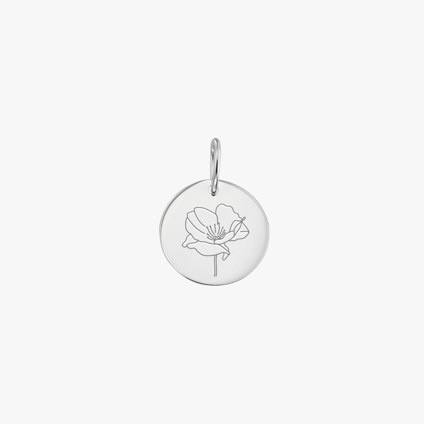 Wisiorek z białego złota Birth Flower - Sierpniowy Mak - Indira