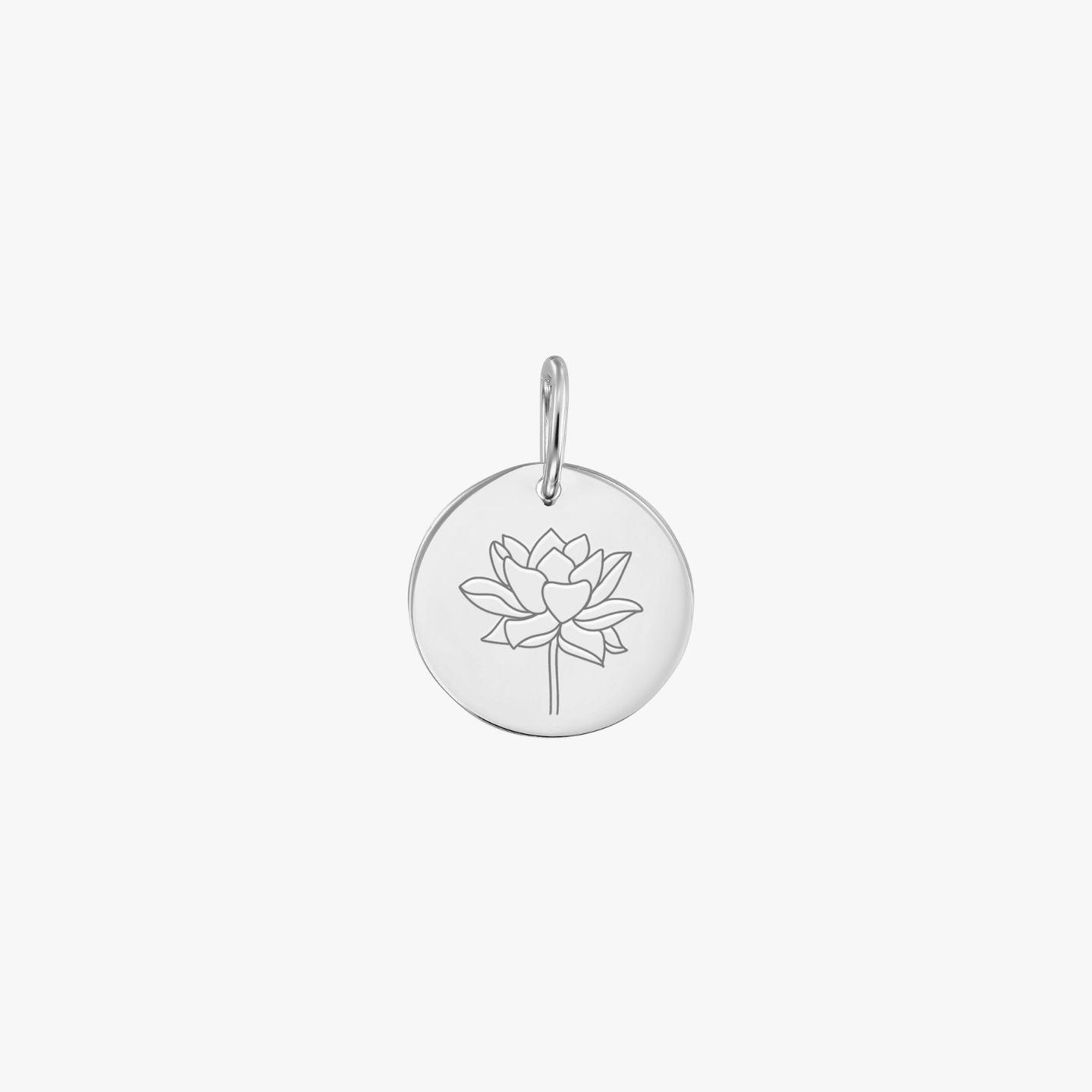 Zawieszka z białego złota Birth Flower - Lipcowy Lotos - Indira