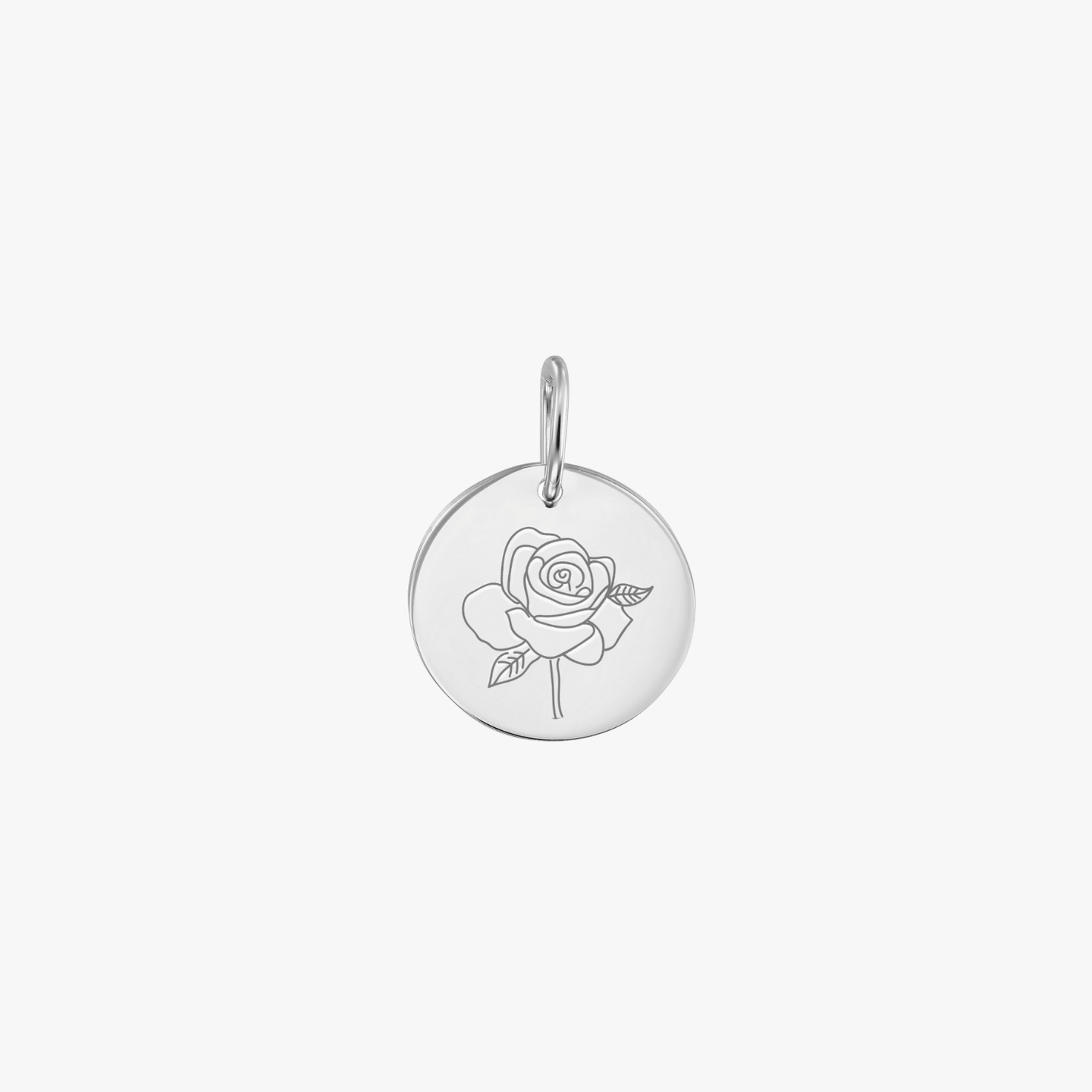 Zawieszka z białego złota Birth Flower - Czerwcowa Róża - Indira