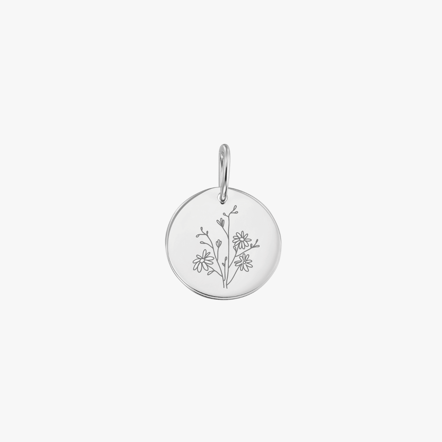 Zawieszka z białego złota Birth Flower - Wrzesień Aster - Indira