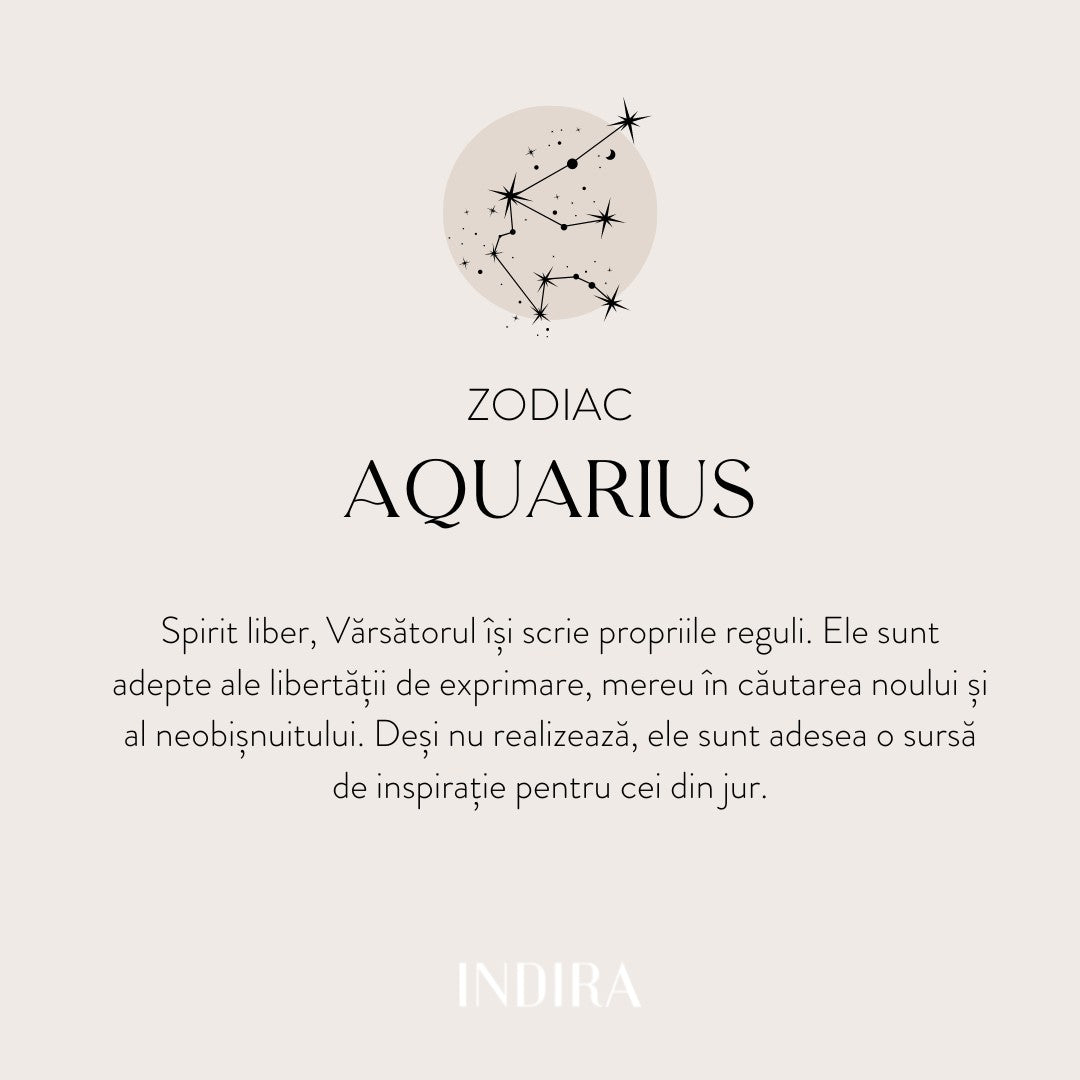 Złoty naszyjnik zodiakalny - Wodnik - Indira