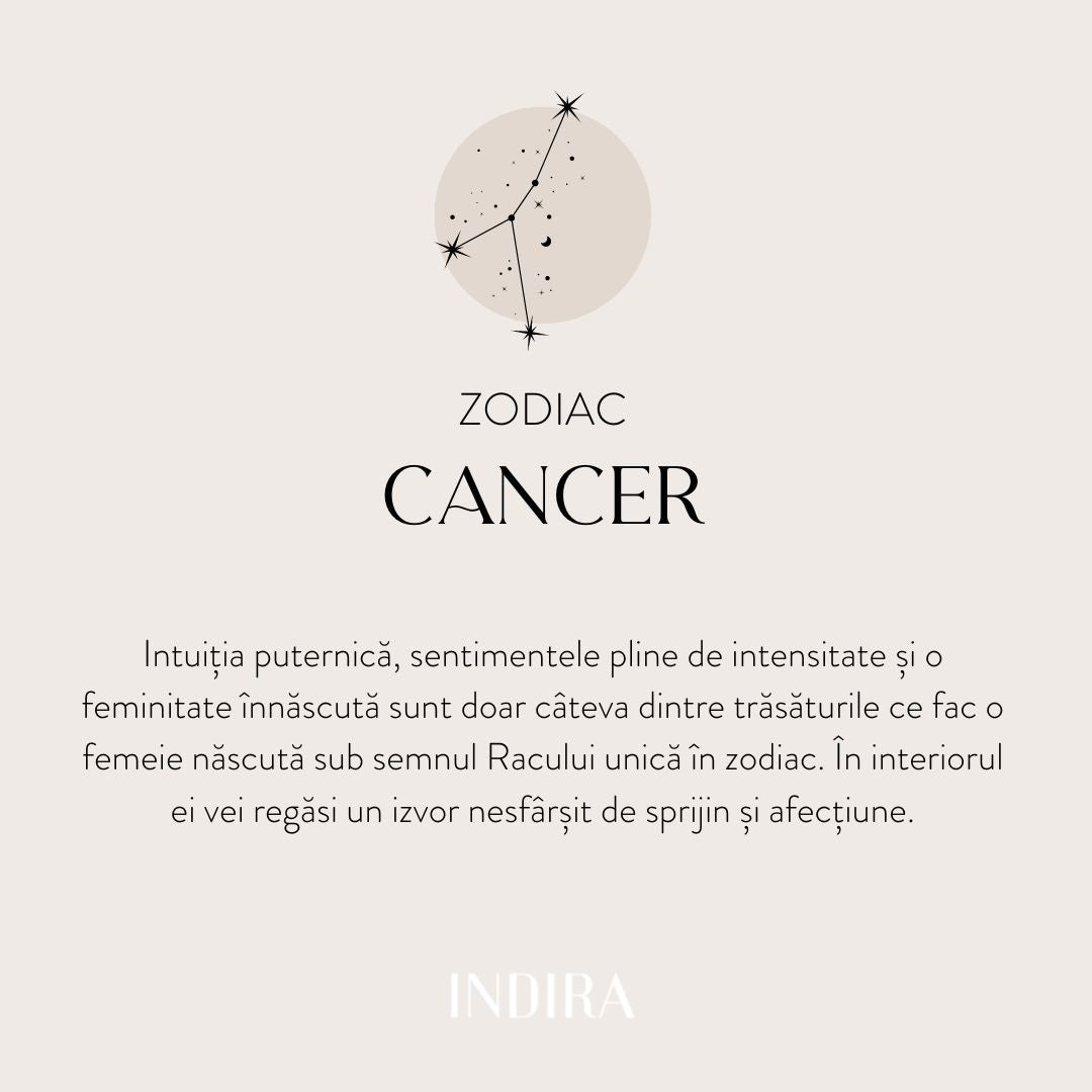 Naszyjnik srebrny Golden Zodiac - Rak - Indira