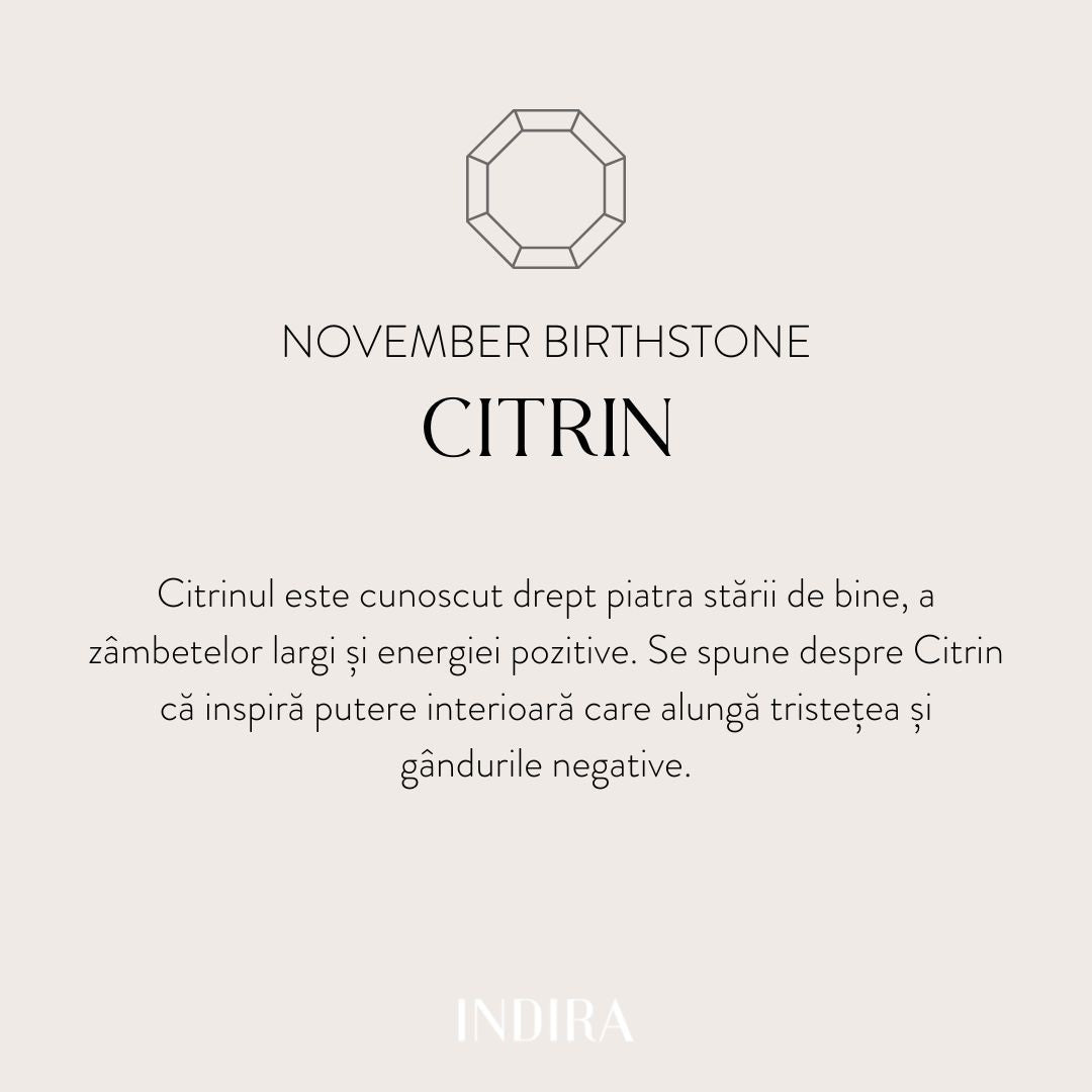Bransoletka sznurkowa ze srebra Birthstone Golden November - Cytryn - Indira