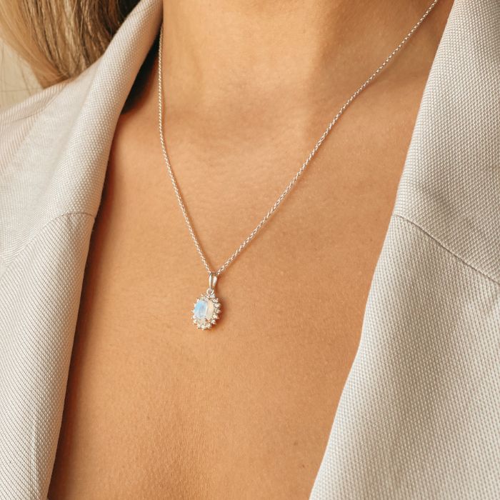 Naszyjnik ze srebra Virtue - Kamień Księżycowy - Indira