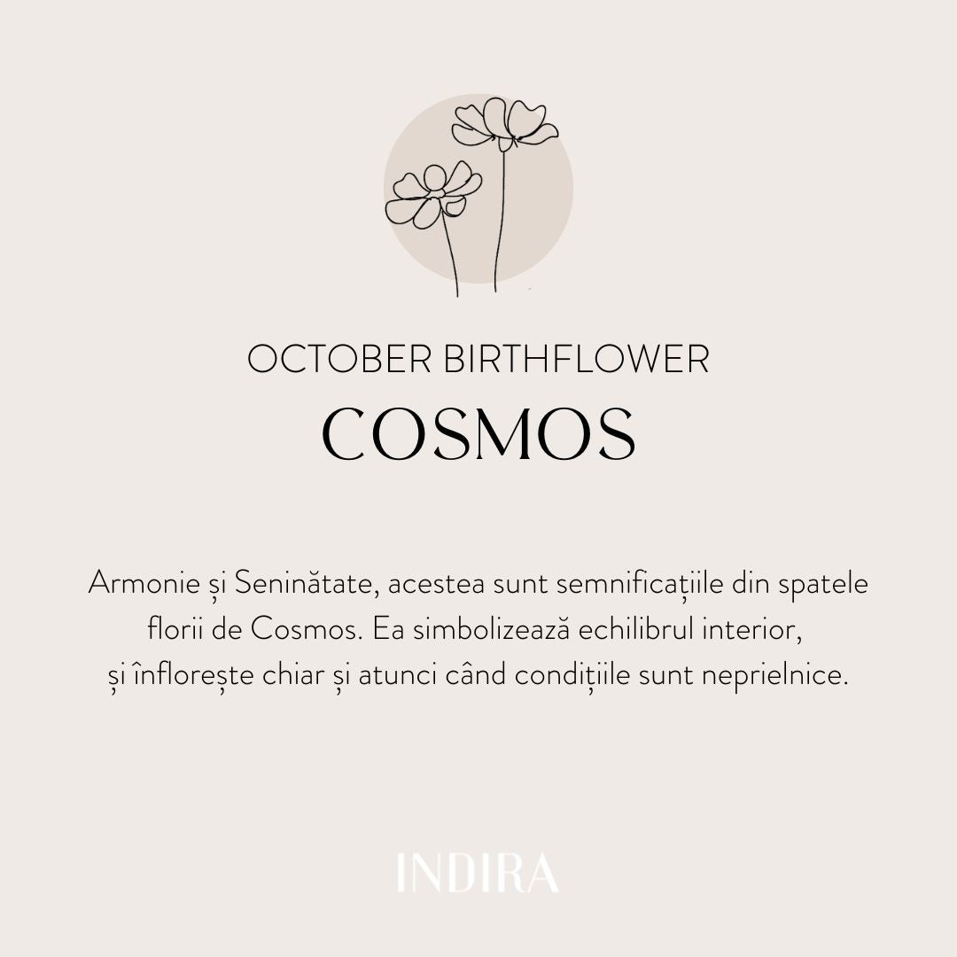 Bransoletka sznurkowa z białego złota Birth Flower - Październik Kosmos - Indira