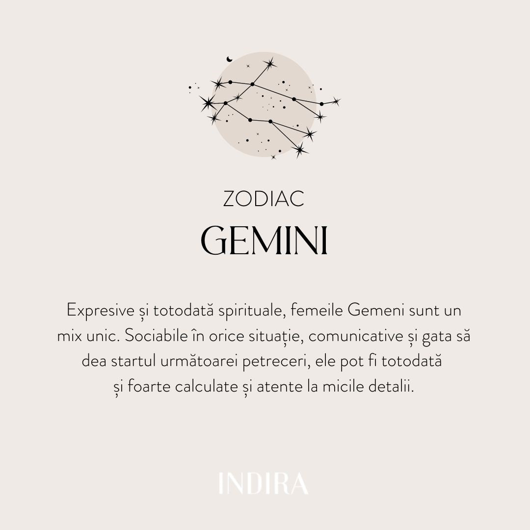 Naszyjnik ze srebra Golden Zodiac - Gemini - Indira