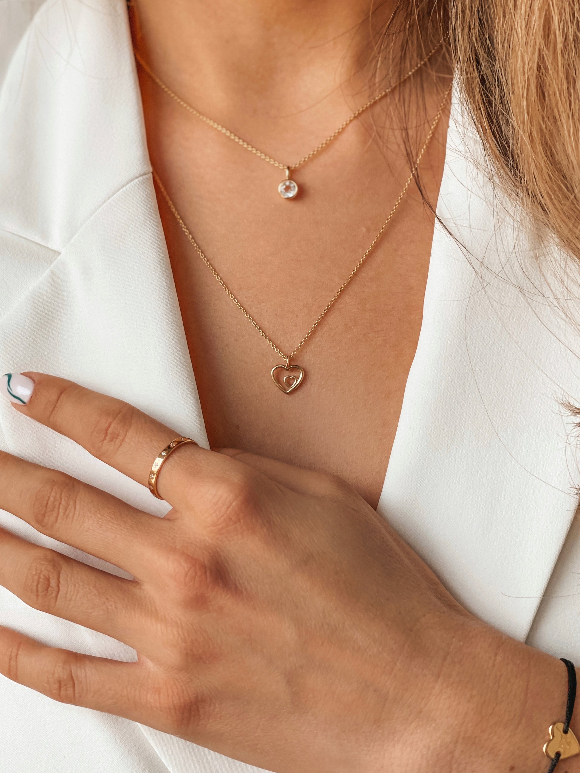 Srebrny naszyjnik Golden In Love - Indira