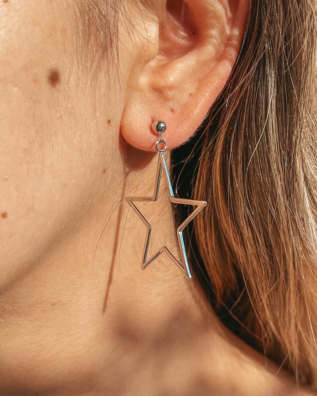 Kolczyki srebrne Star Shape - Indira