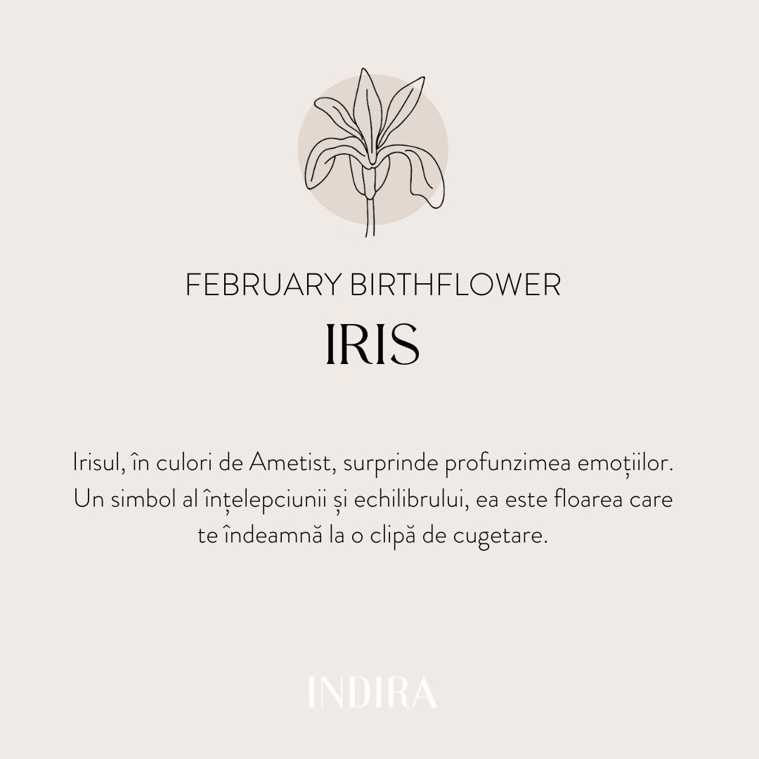 Zawieszka z białego złota Birth Flower - Luty Irys - Indira