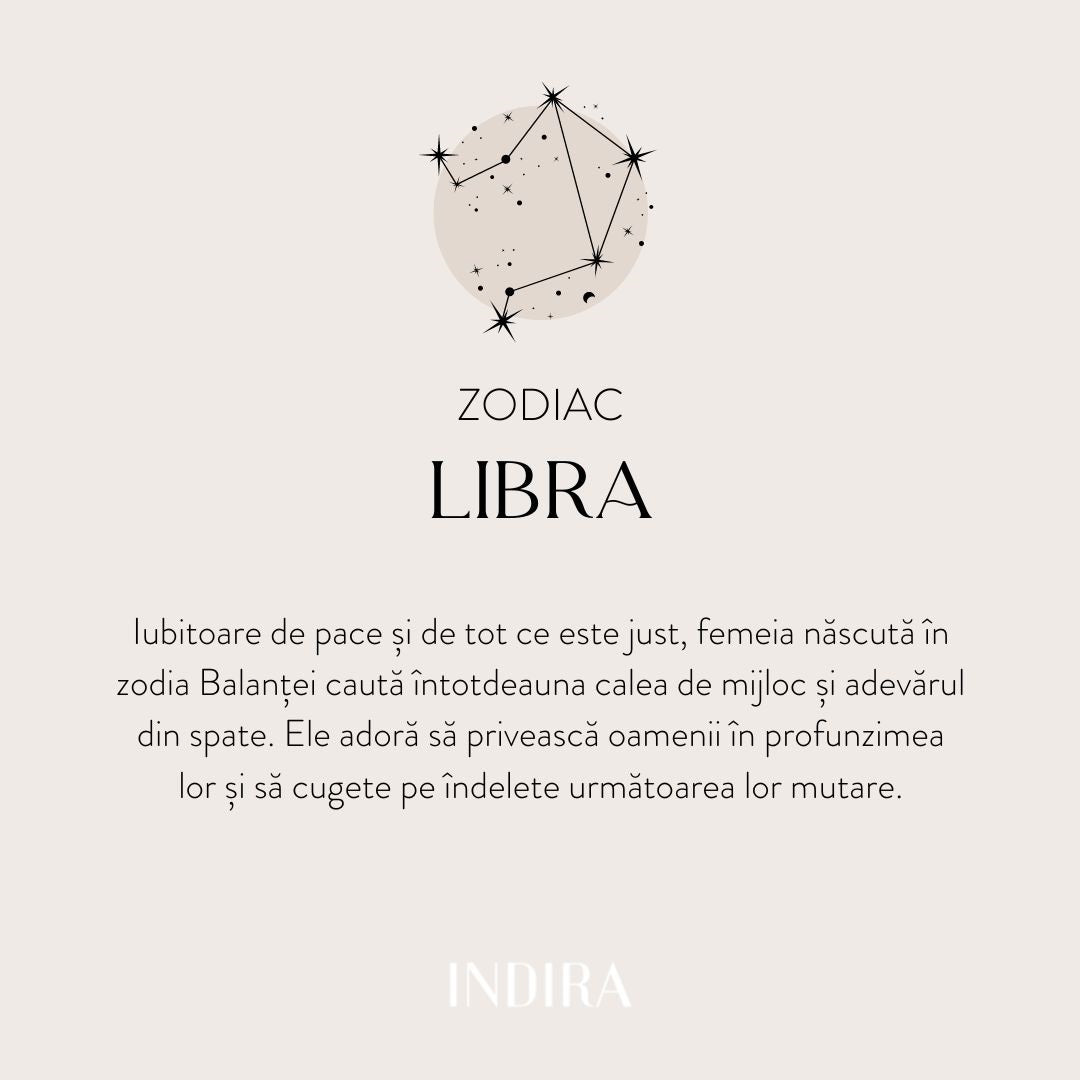 Srebrny naszyjnik Golden Zodiac - Waga - Indira