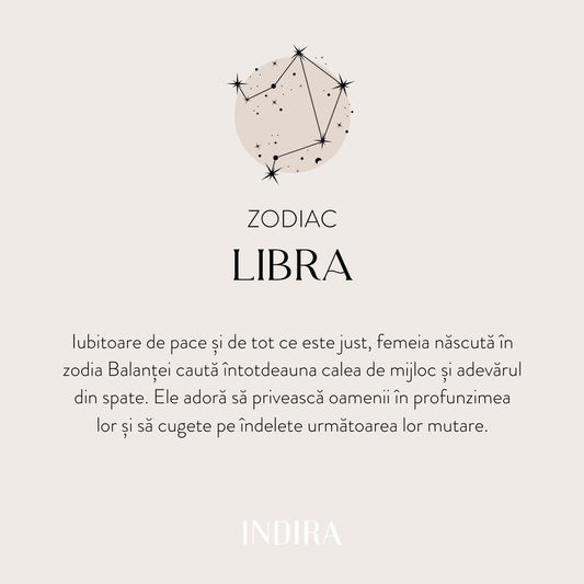 Colier din argint Golden Zodiac - Libra - Indira