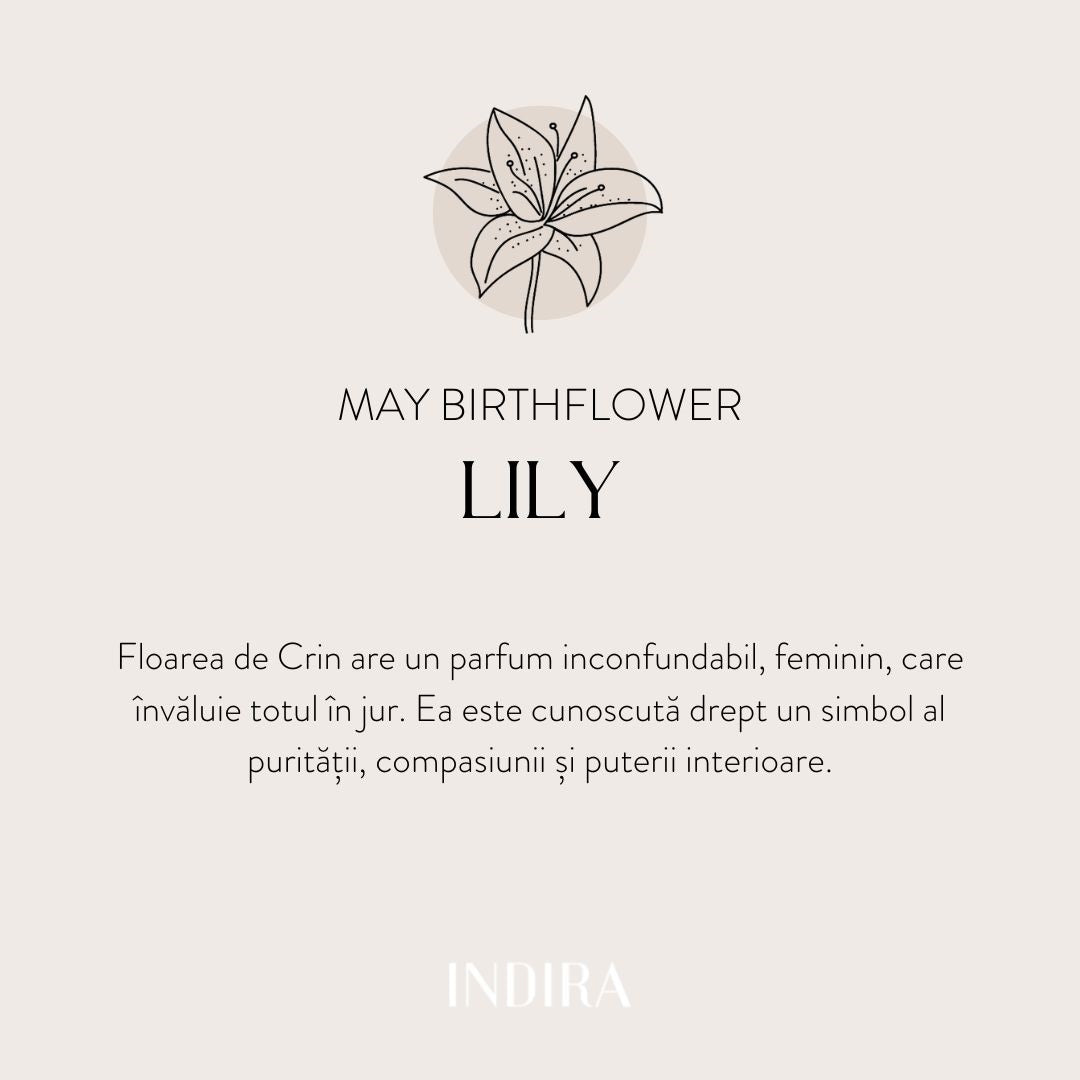 Wisiorek z białego złota Birth Flower - May Lily - Indira