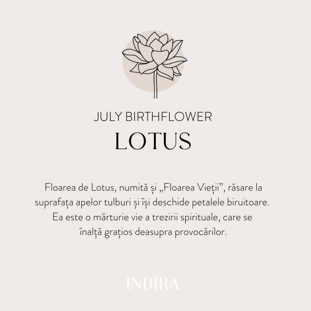 Złoty wisiorek Birth Flower - Lipcowy Lotos - Indira