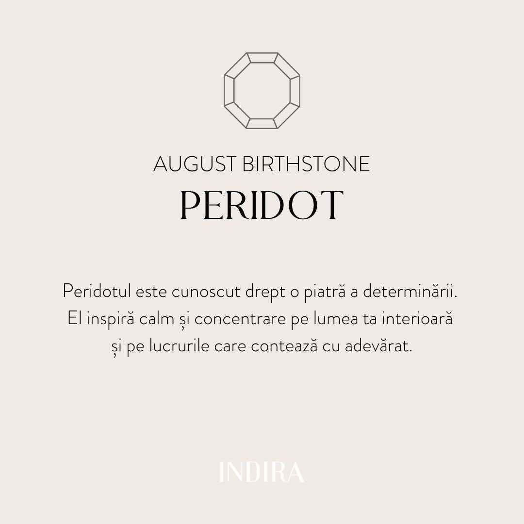 Naszyjnik ze srebra Birthstone Golden August - Peridot - Indira