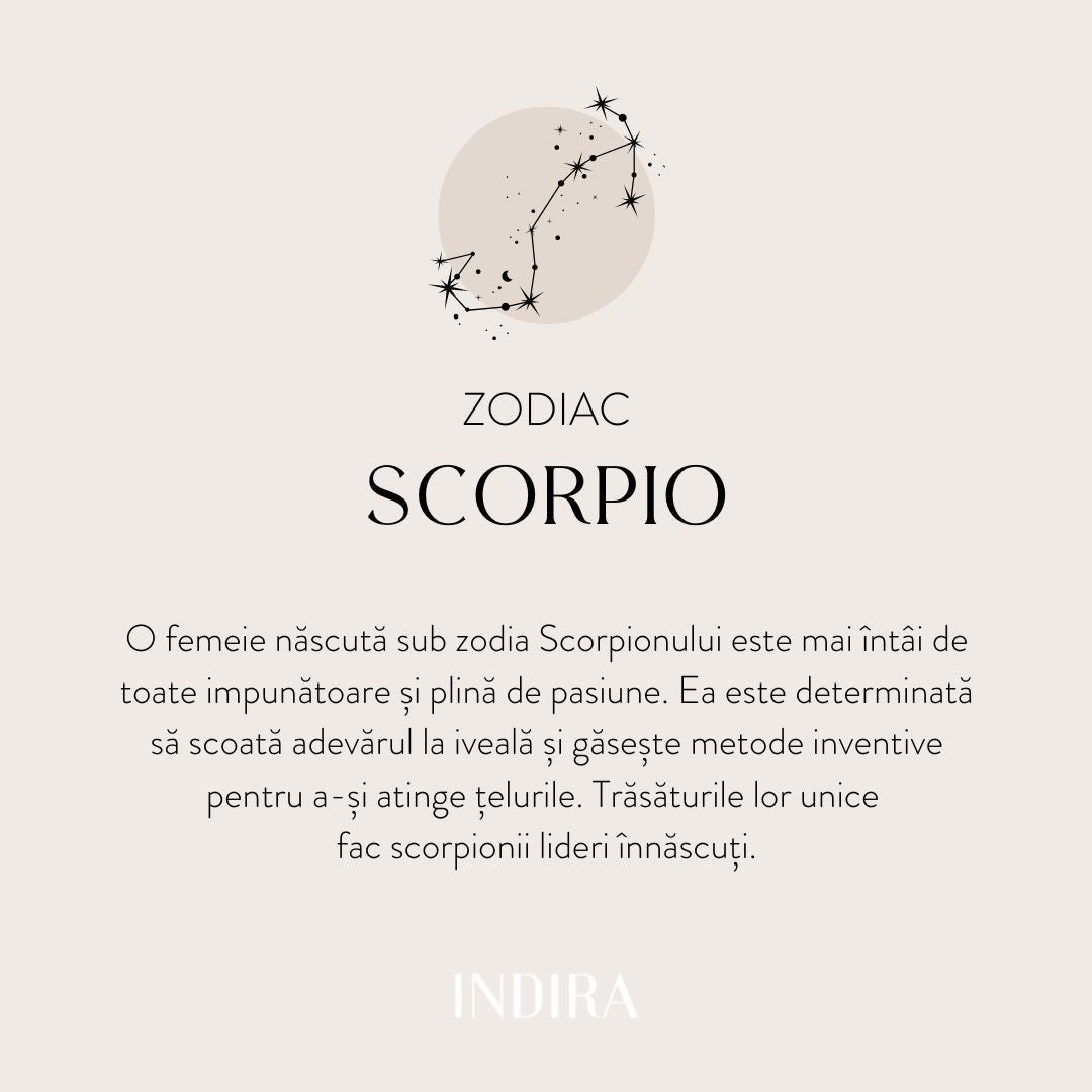 Srebrny naszyjnik Golden Zodiac - Skorpion - Indira