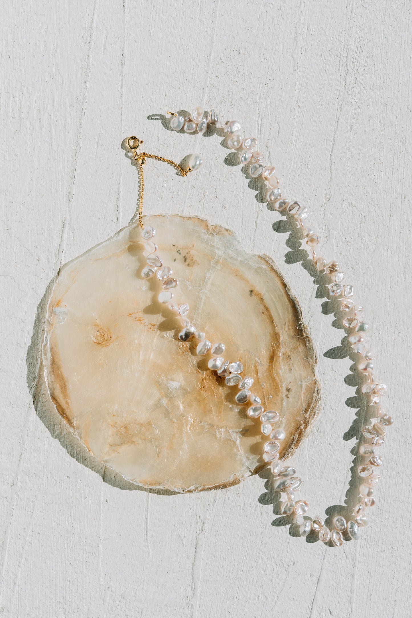 Colier din argint Golden Brielle - Perle naturale