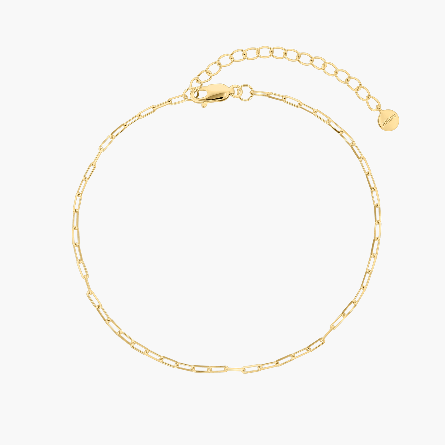 Srebrna bransoletka na kostkę Golden Paperclip - Indira