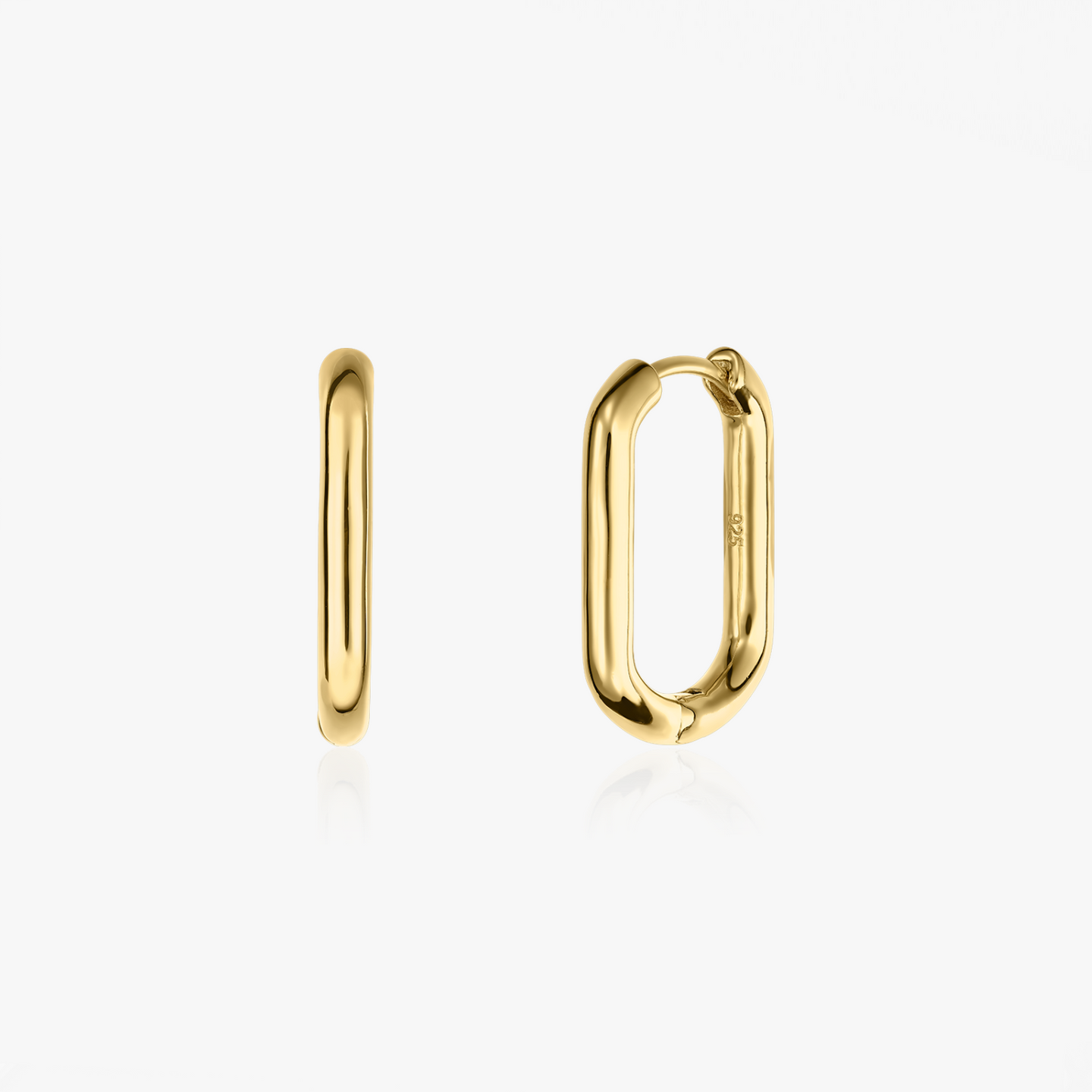 Srebrne kolczyki Golden Square Hoops - Indira