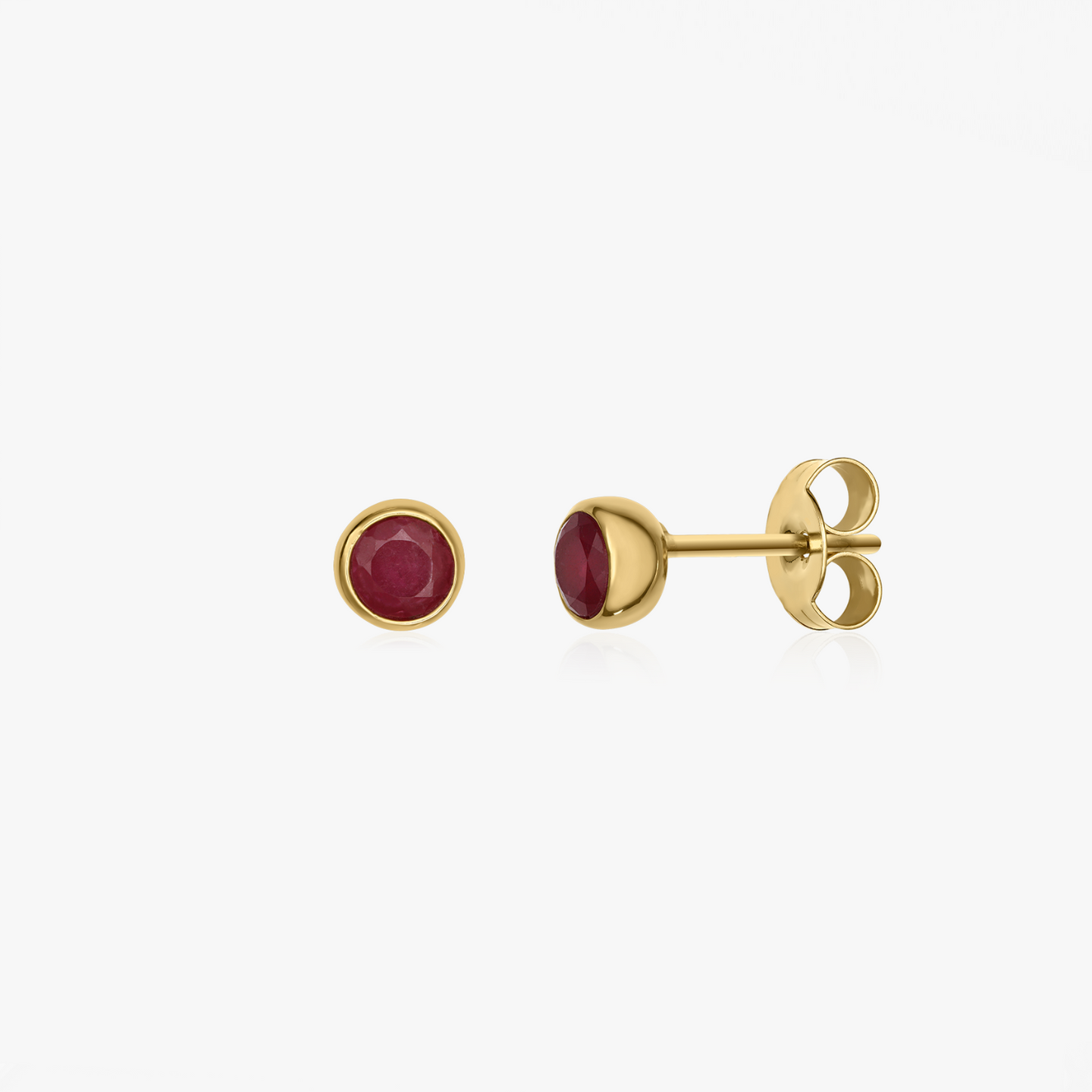 Kolczyki srebrne Birthstone Golden July - Rubin - Indira