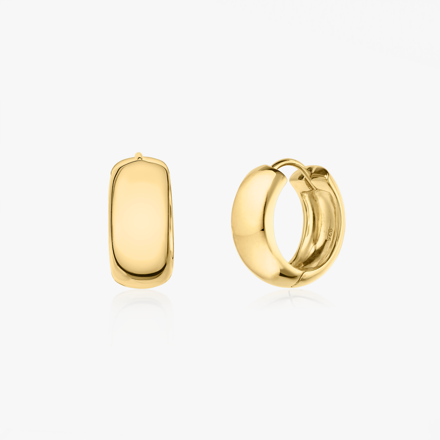 Kolczyki srebrne Golden Bold Maxi Hoops - Indira