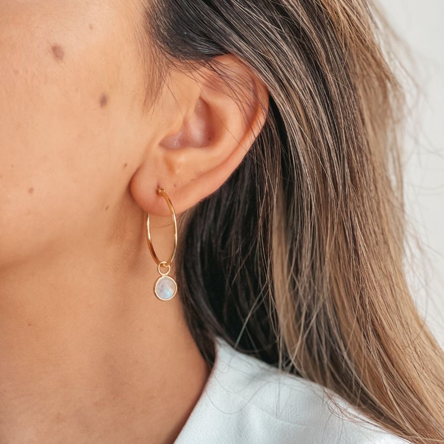 Golden Suzanne silver earrings - Moonstone