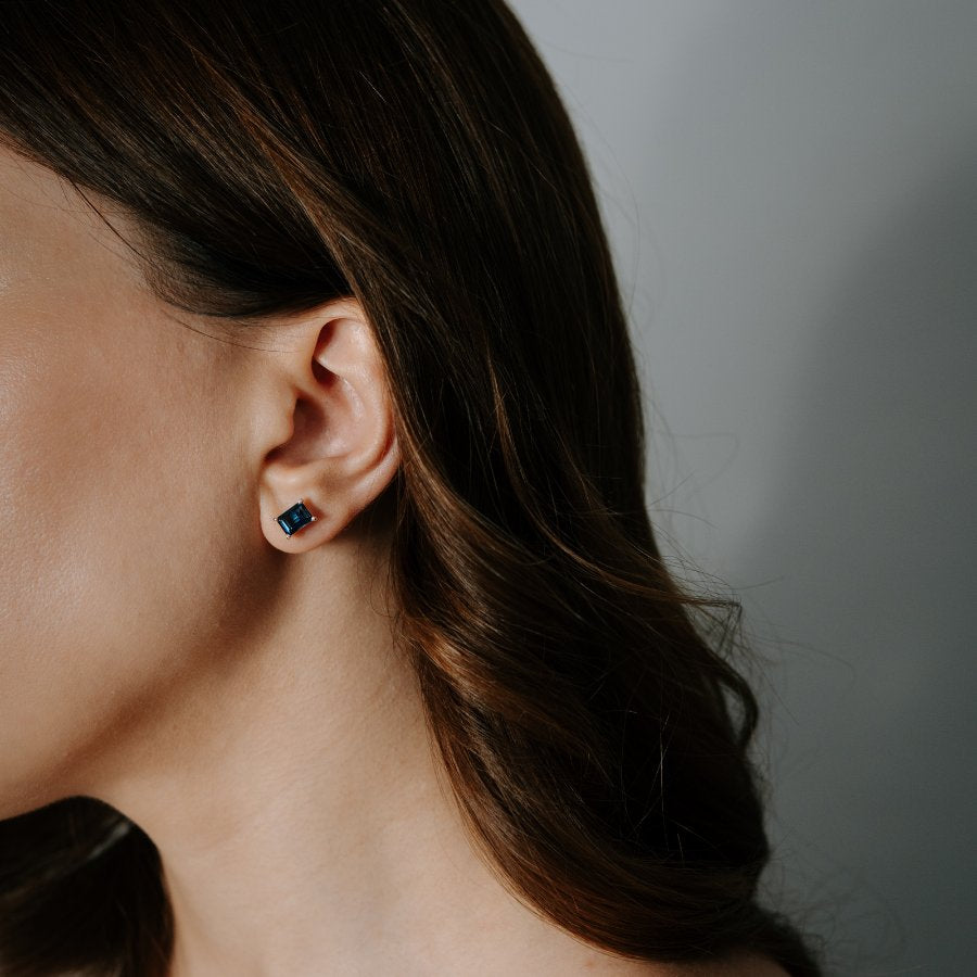 Tessa silver earrings - London Blue Topaz