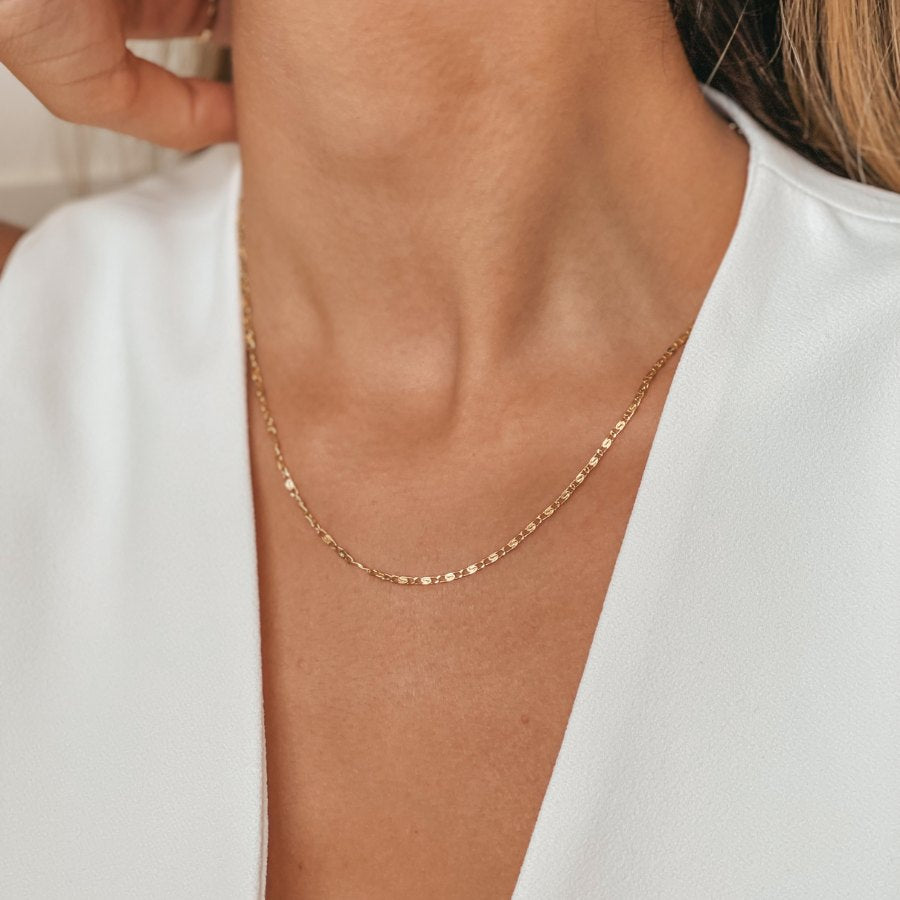 Golden Anchor silver necklace