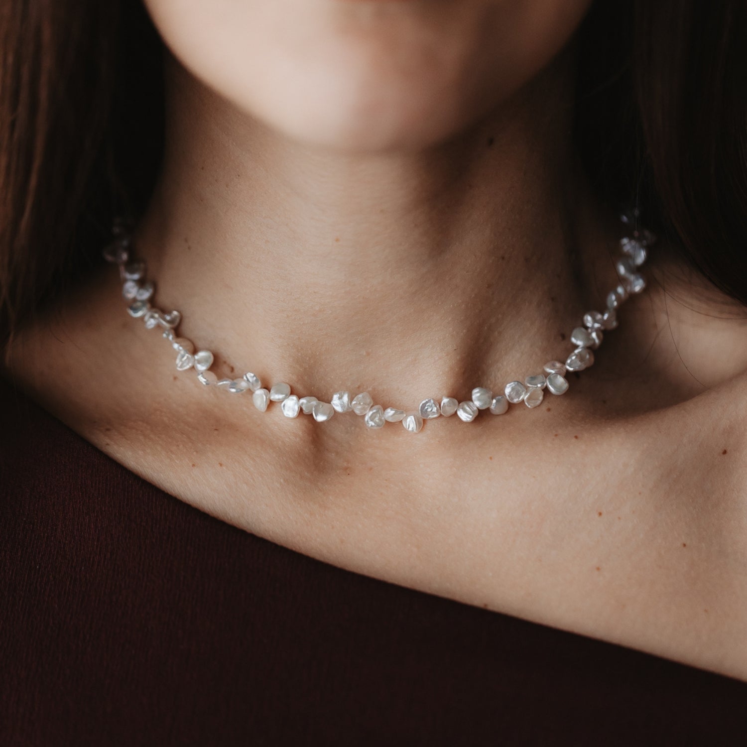 Złoty Naszyjnik Brielle - Naturalne Perły