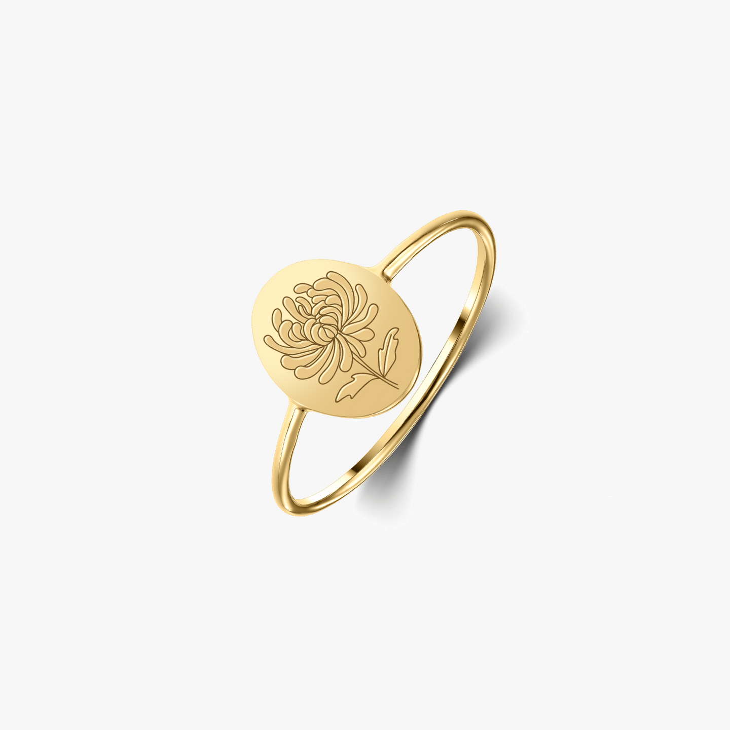 Pierścionek ze srebra Birth Flower Golden - November Chrysanthemum - Indira