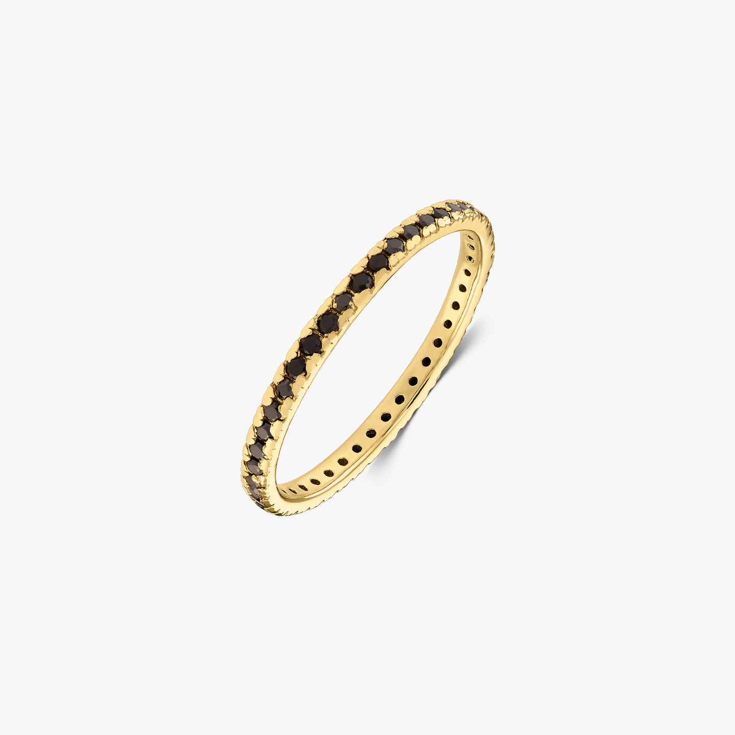 Srebrny pierścionek Golden Classic Eternity - Czarny Onyks - Indira