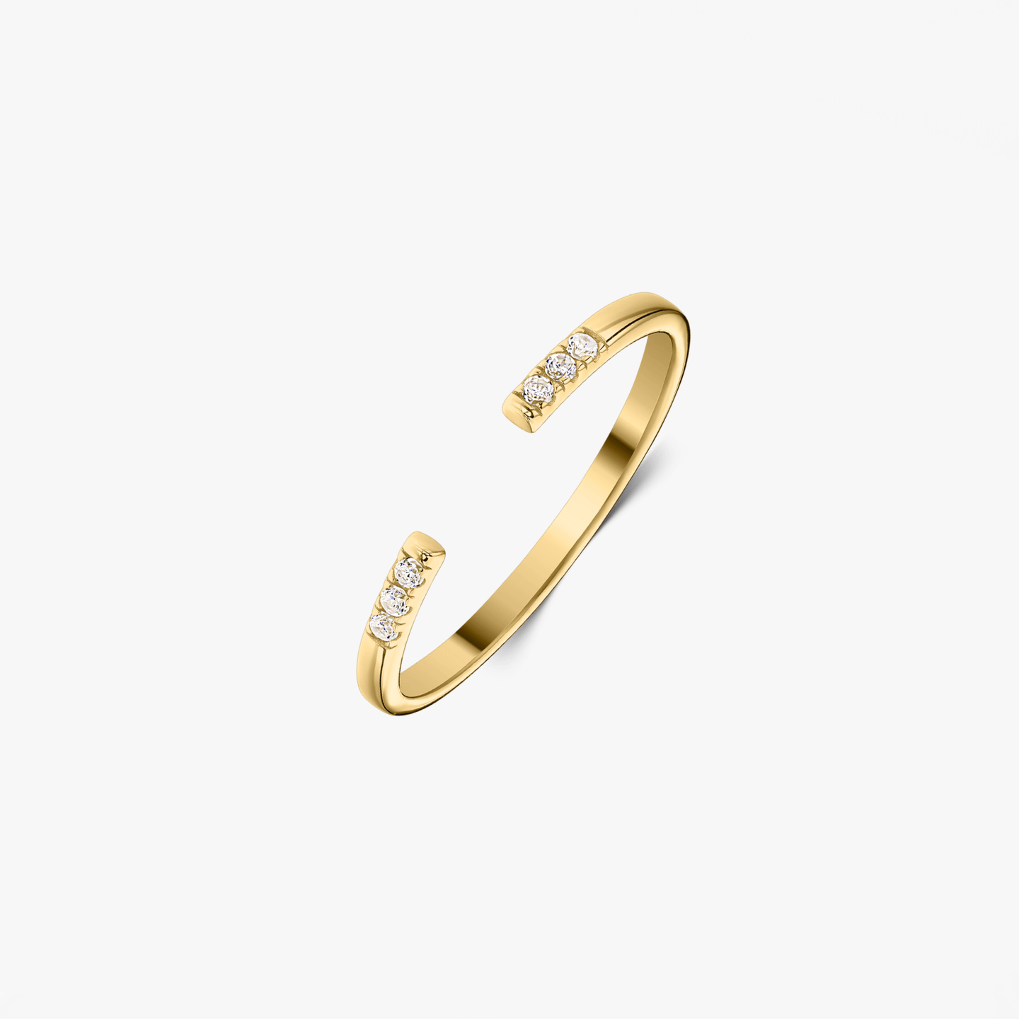 Srebrny pierścionek Golden Open Ring - Cyrkonia - Indira