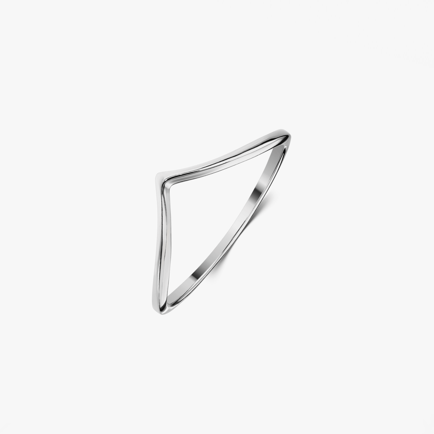 Simple V silver ring