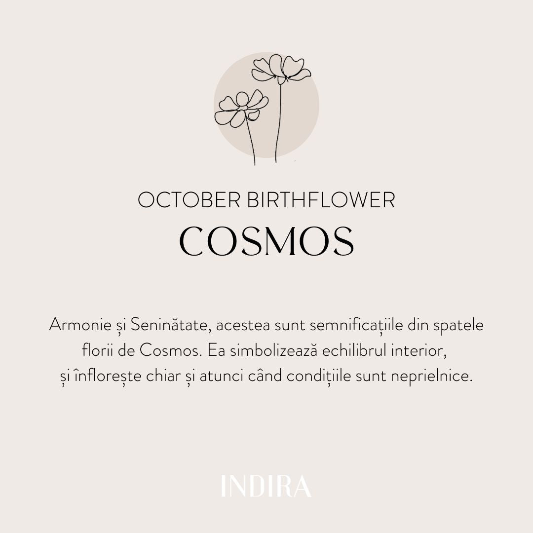 Birth Flower - October Cosmos White Gold Children's Cord Bracelet