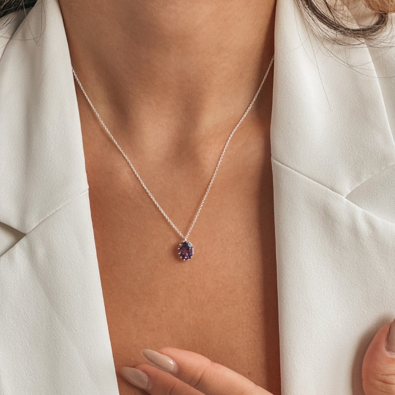 Colier din argint Serene - Ametist - Indira