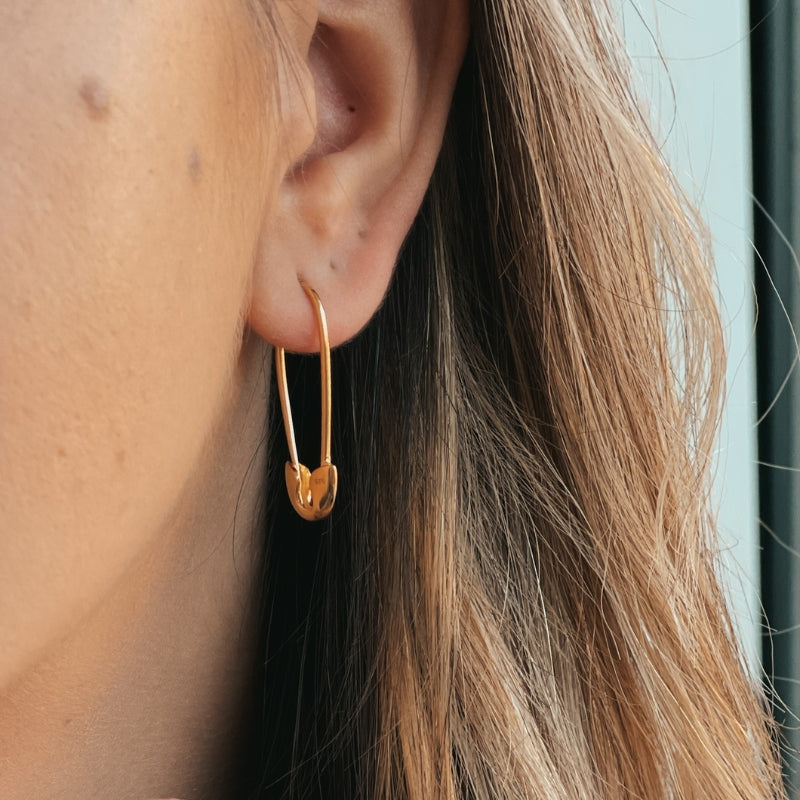 Golden Pins silver earrings