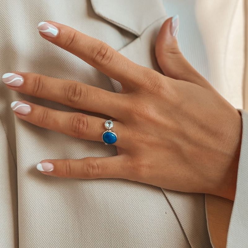 Kaylee Silver Ring – Lapis Lazuli &amp; Blue Topaz