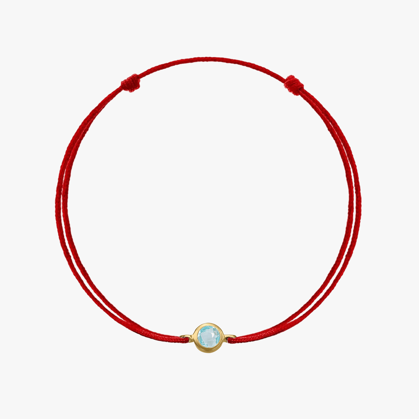 Sznurkowa bransoletka ze srebra Birthstone Golden March - Akwamaryn - Indira