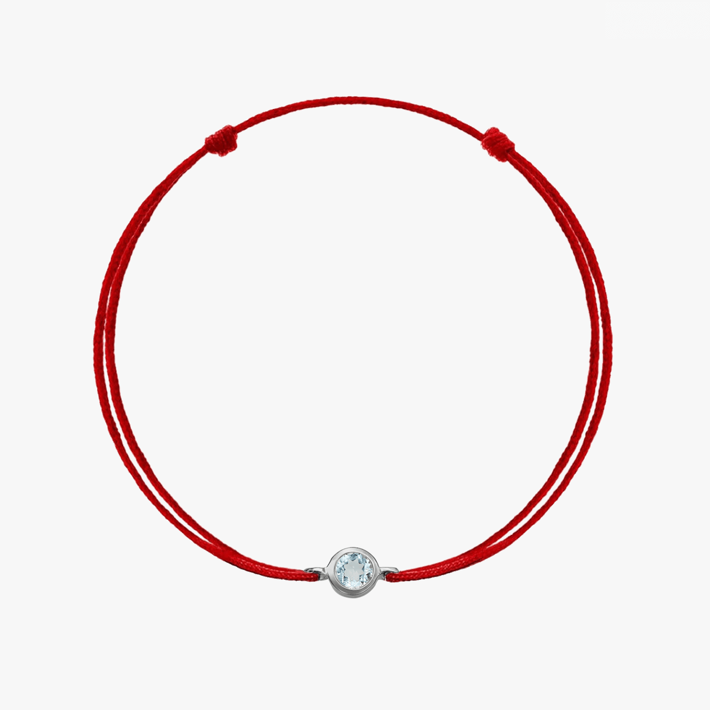 Bransoletka na sznurku ze srebra Birthstone Silver December - Niebieski Topaz - Indira