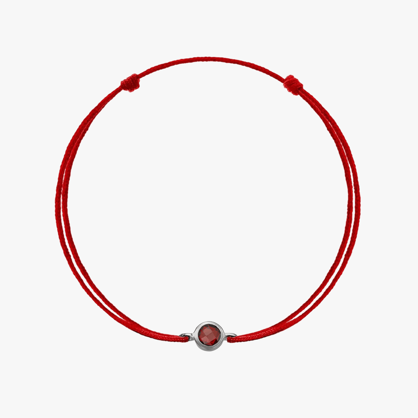 Sznurkowa bransoletka ze srebra Birthstone Silver January - Granat - Indira